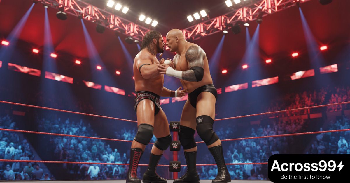Official artwork of WWE Summer Slam 2025 with wrestlers in dramatic poses.