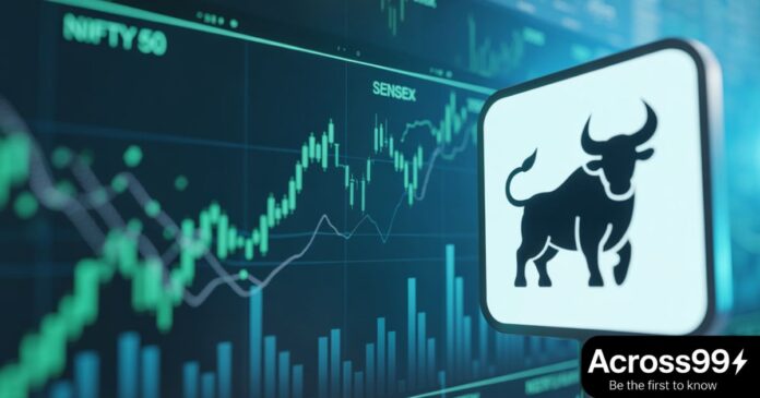 Nifty 50 index graph showing market trend signals of rise or fall.