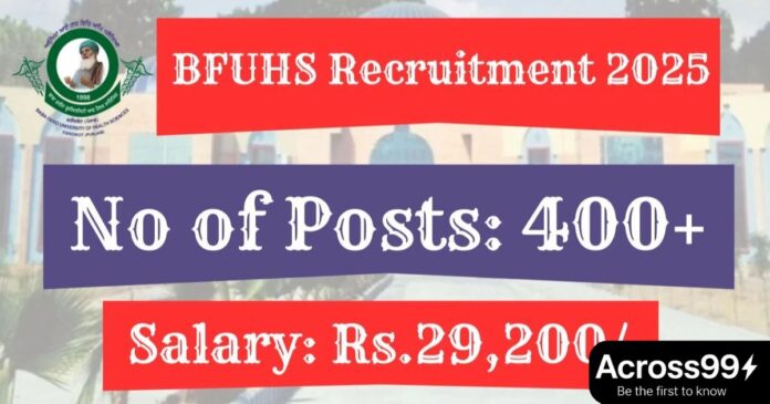 BFUHS Staff Nurse Recruitment 2025: Apply online for 406 posts.