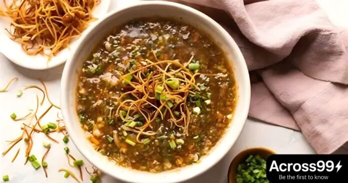 Homemade Chicken Manchow Soup recipe in restaurant style.