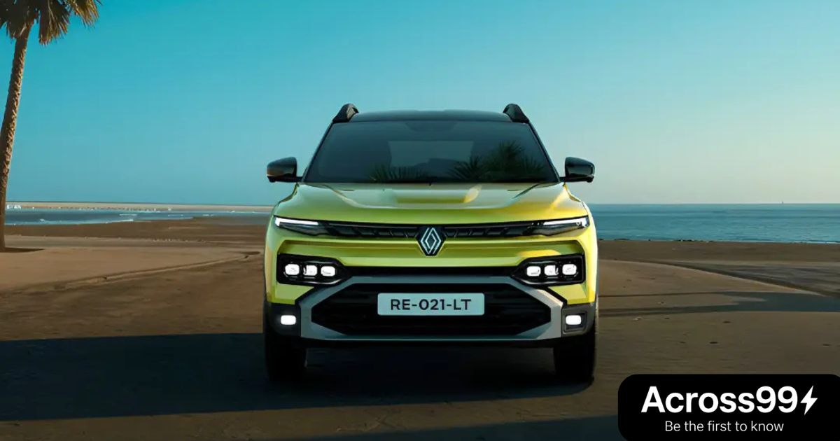 Renault Kiger 2025 front grille close-up with LED headlamps