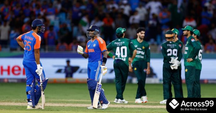 India vs Pakistan Asia Cup 2025 match action on the field.