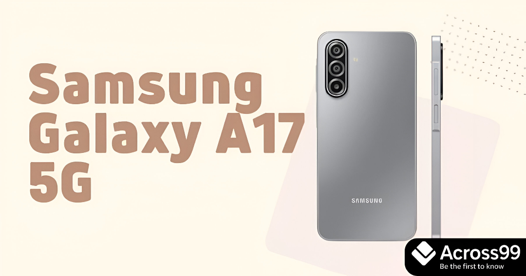 Samsung Galaxy A17 5G in Blue color with display on