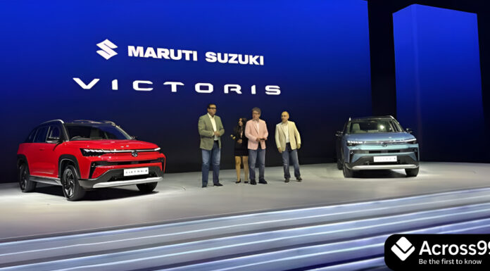 Maruti Suzuki Victoris Launched in India: फीचर्स, इंजन, कीमत और Variants Maruti Victoris SUV front and side view with modern design
