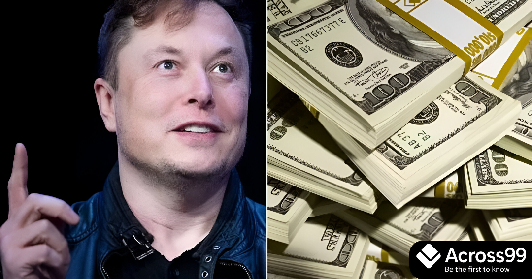 Elon Musk portrait with futuristic background