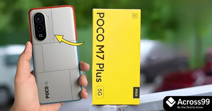 POCO M7 Plus 5G smartphone front and back view