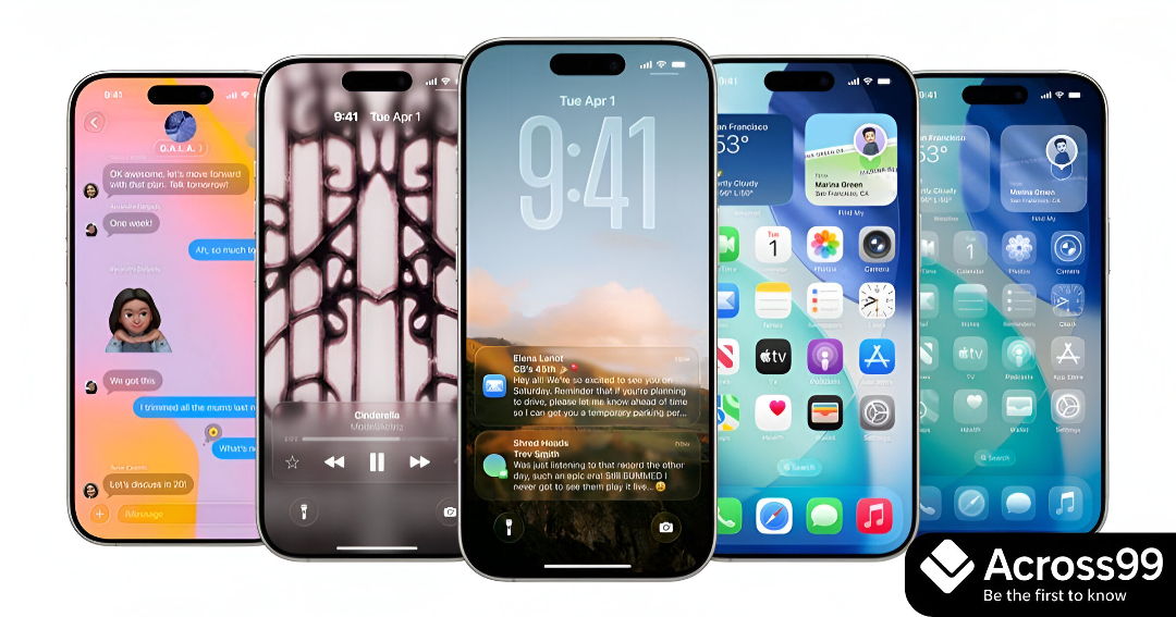 iPhone showing iOS 26 AI features and live translation