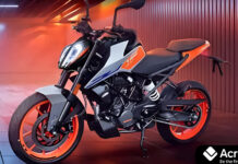 KTM 160 Duke की पूरी जानकारी: Price, Performance, Features और Colors KTM 160 Duke in Orange color on road.