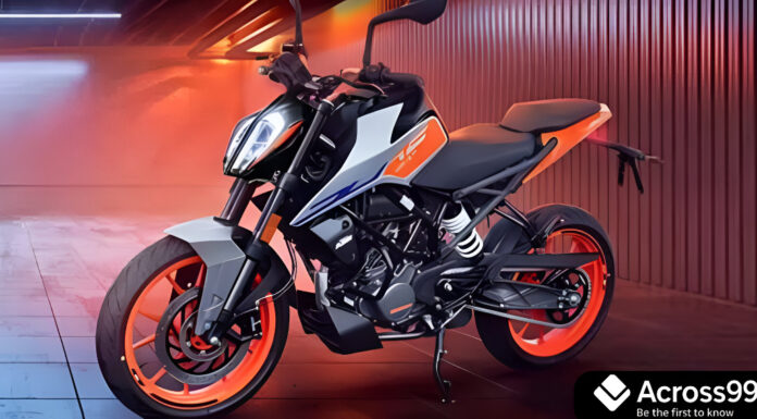 KTM 160 Duke की पूरी जानकारी: Price, Performance, Features और Colors KTM 160 Duke in Orange color on road.