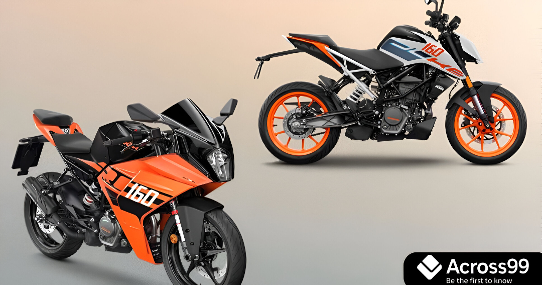 KTM 160 Duke showcasing sporty design and alloy wheels.