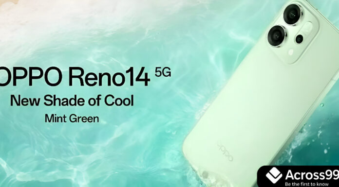 Oppo Reno 14 5G भारत में लॉन्च 2025 – कीमत, स्पेसिफिकेशन और परफॉर्मेंस Oppo Reno 14 5G Mint Green front view