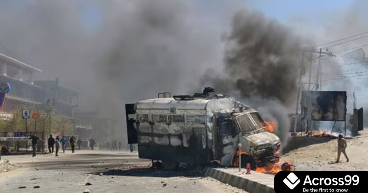 CRPF vehicles set on fire amid Leh protest for statehood.