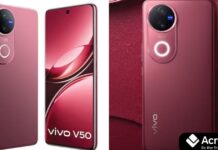 Vivo V50 5G: 6,000mAh बैटरी, Snapdragon चिप और 50MP सेल्फी कैमरे के साथ धांसू स्मार्टफोन Vivo V50 5G front view with curved AMOLED display