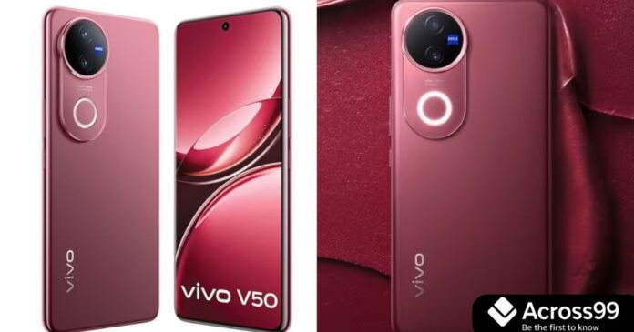 Vivo V50 5G front view with curved AMOLED display