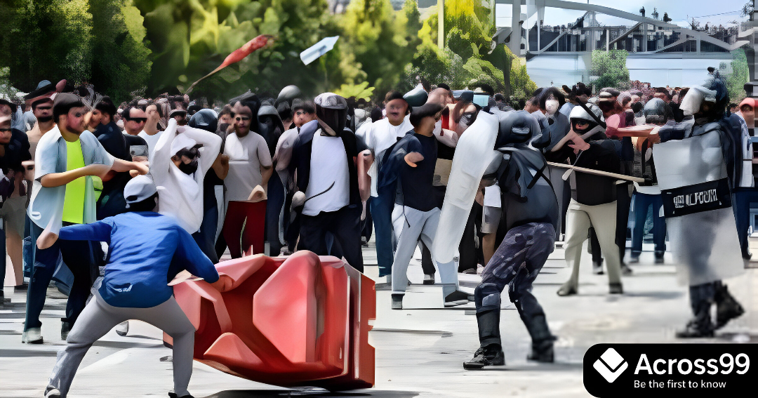Demonstrators outside Nepal Parliament during social media ban protests