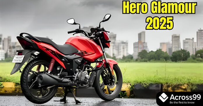 Hero Glamour 125 2025, stylish and sporty bike side view.