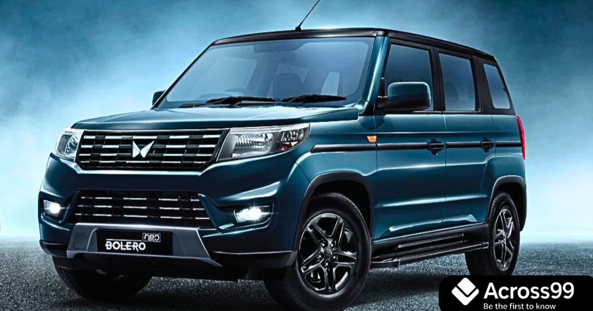 Interior view of Mahindra Bolero Facelift 2025 with touchscreen and leather seats.