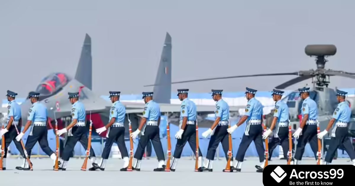 IAF pilots showcasing fighter jets during Indian Air Force Day celebrations