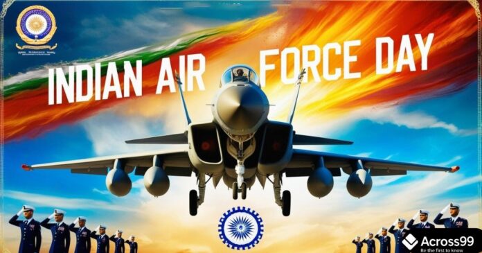 Indian Air Force jets performing aerobatics on Air Force Day 2025