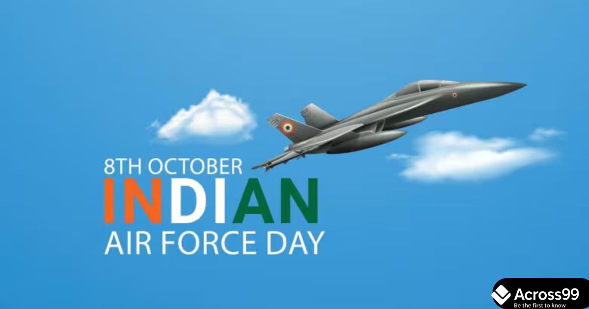 Indian Air Force aircraft flying in formation on 93rd Air Force Day