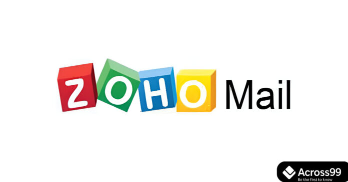Zoho Mail inbox interface on desktop
