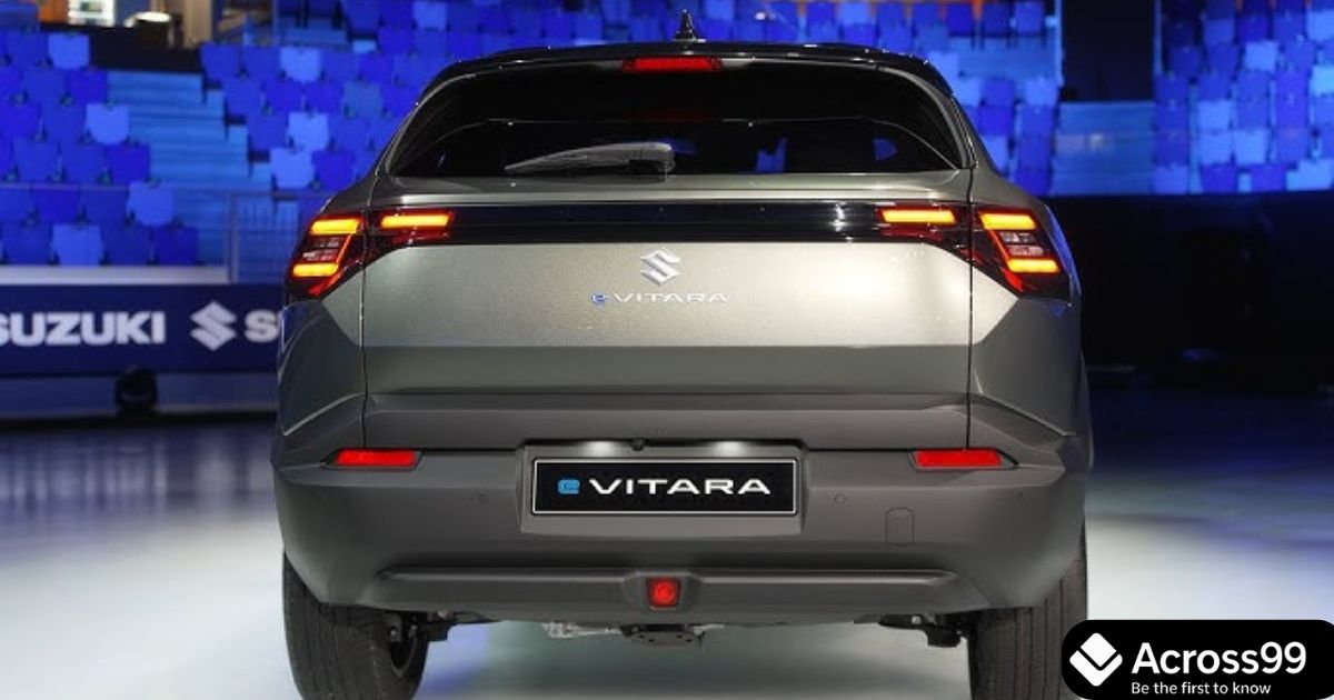 Maruti e-Vitara EV side profile with dual-tone exterior