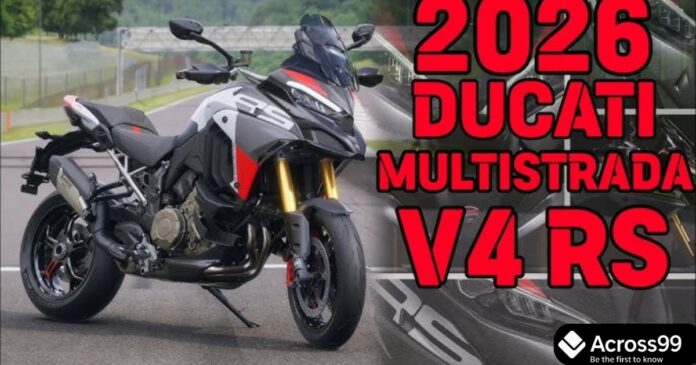 Ducati Multistrada V4 Rally 2026 in Ducati Red color on road