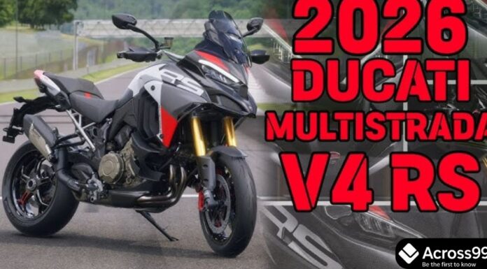 Ducati Multistrada V4 Rally 2026: भारत में लॉन्च, स्पेसिफिकेशन और फीचर्स Ducati Multistrada V4 Rally 2026 in Ducati Red color on road