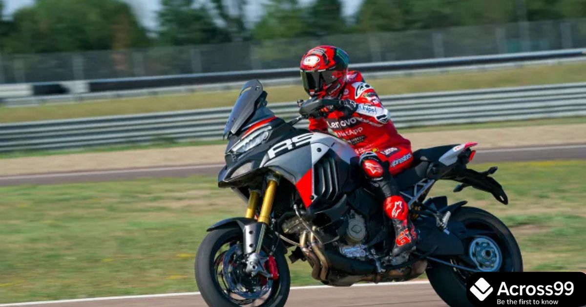 Close-up of Ducati Multistrada V4 Rally 2026 dashboard and TFT display
