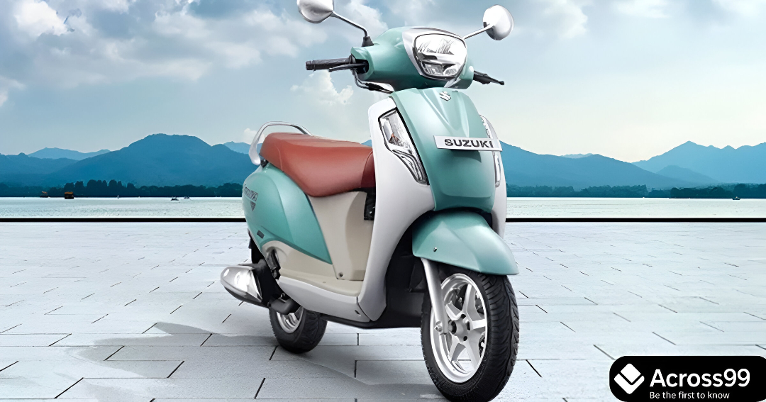 Suzuki Access 125 side view showing storage space and sleek design