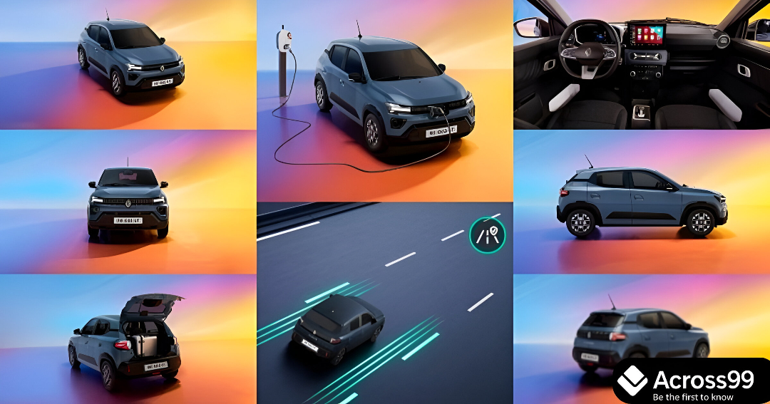 Renault Kwid E-Tech 2026 electric car charging at station