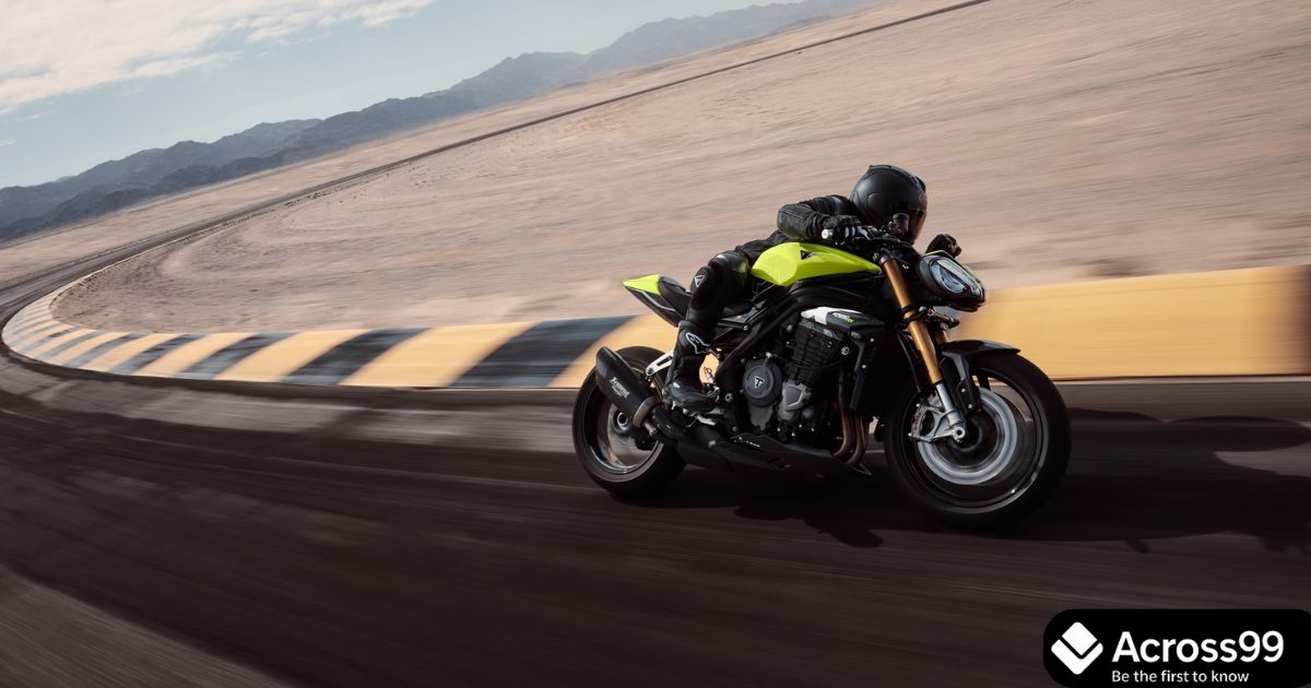 Front view of Triumph Speed Triple RX 1200 with sporty design