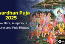Govardhan Puja 2025: तारीख, शुभ मुहूर्त, पूजा विधि और महत्व Govardhan Puja 2025 celebration with decorated Govardhan mountain and offerings