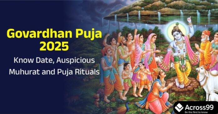 Your paragraph text - 2025-10-21T093852.294 Govardhan Puja 2025 celebration with decorated Govardhan mountain and offerings