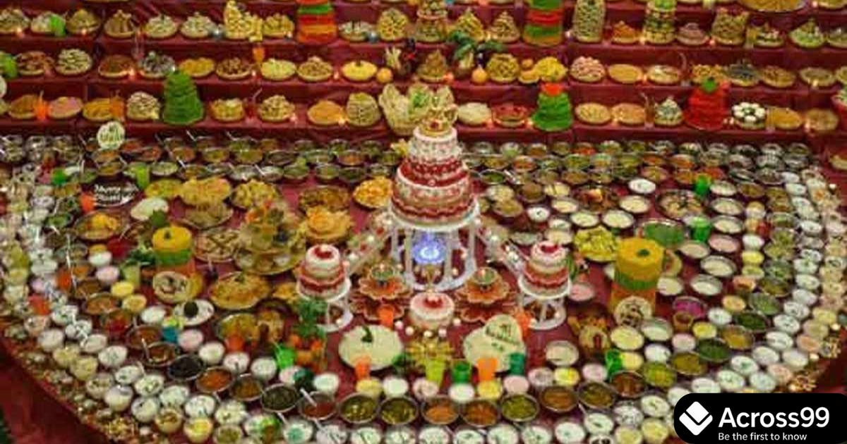 Traditional Annakoot festival display during Govardhan Puja 2025