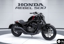 Honda Rebel 500 2026 लॉन्च: नए रंग, कीमत, माइलेज और फीचर्स की पूरी जानकारी Honda Rebel 500 2026 cruiser bike side profile