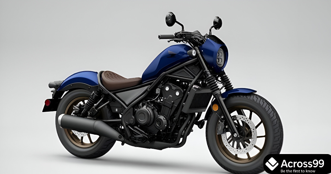 Honda Rebel 500 2026 front view with new Pearl Blue color