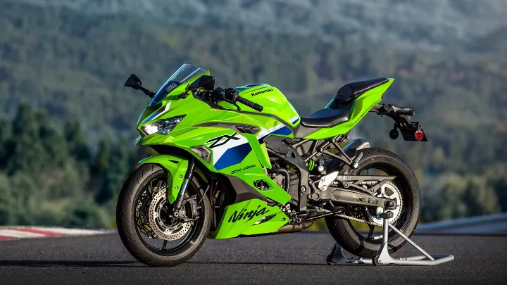 Front view of 2026 Kawasaki ZX-10R highlighting aggressive styling and LED lights